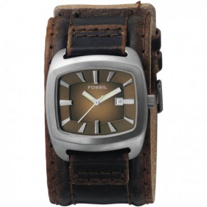 Horlogeband Fossil JR9156 Onderliggend Leder Bruin 22mm