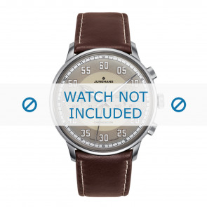 Junghans horlogeband 027/3684.00 Leder Donkerbruin 21mm + wit stiksel