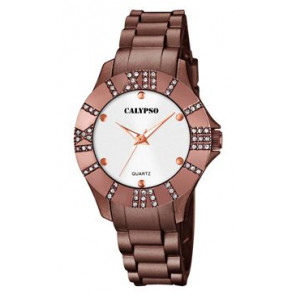 Horlogeband Calypso K5649-D / K5649-E Rubber Bruin