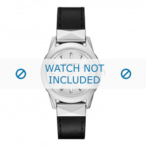 Karl Lagerfeld horlogeband KL3805 Leder Zwart + zwart stiksel