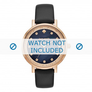 Horlogeband Kate Spade New York KSW1051 Leder Zwart 16mm
