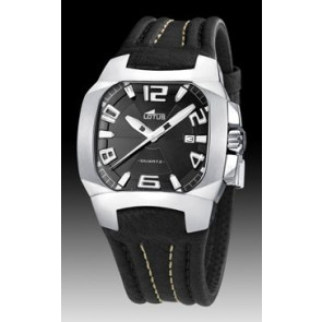 Horlogeband Lotus 15507-1 / 15502 Leder Zwart 18mm