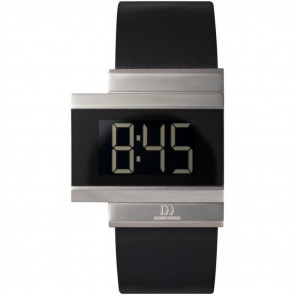 Horlogeband Danish Design lQ12Q669 / lQ13Q669  Leder Zwart 25mm