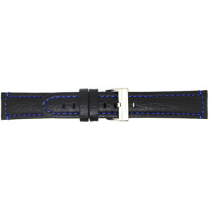 Horlogeband Universeel 394.01.05 Leder Zwart 24mm
