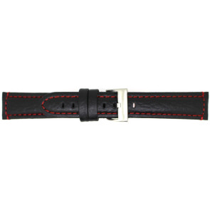 Horlogeband Universeel 394.01.06 Leder Zwart 20mm