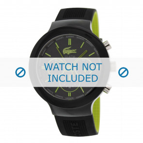 Lacoste horlogeband 2010650 / LC-61-1-29-2347 Rubber Zwart 16mm