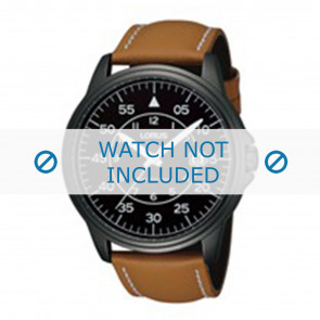 Lorus horlogeband VJ42-X041-RS977AX9 Leder Bruin 22mm + wit stiksel