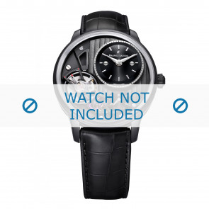 Maurice Lacroix horlogeband MP6118-PVB01-330 Leder Zwart + zwart stiksel
