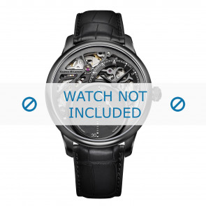 Maurice Lacroix horlogeband MP6558-PVB01-092 Krokodillenleer Zwart + zwart stiksel