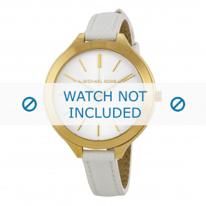 Michael Kors horlogeband MK2273 / MK2273 Runway Slim Leder Wit 12mm + standaard stiksel