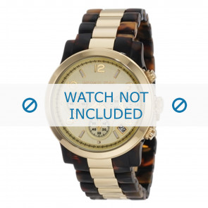 Michael Kors horlogeband MK5138 Kunststof / Plastic Bruin