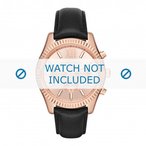 Michael Kors horlogeband MK8516 Leder Zwart 22mm + zwart stiksel
