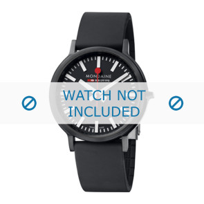 Horlogeband Mondaine A512.30358.64SPB / 30358 Rubber Zwart 20mm