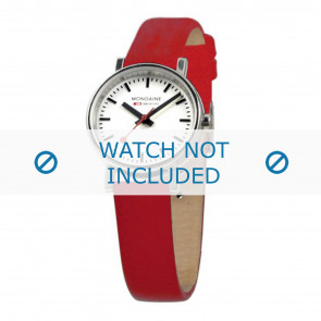 Horlogeband Mondaine A658.30301.11SBC Leder Rood 12mm