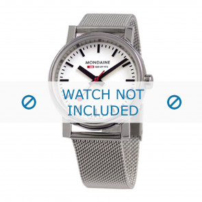 Mondaine horlogeband BM20126 / BM20038 / 30300 / 30314 / Classic 36 / Evo 35  Staal Zilver 18mm