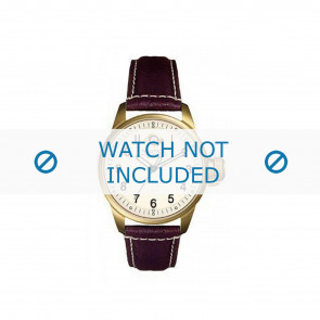 Nautica horlogeband A09037 Leder Bruin 22mm + wit stiksel
