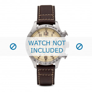 Nautica horlogeband A15537G Leder Bruin 22mm + wit stiksel