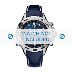Nautica horlogeband A34508G / N17521 Leder Blauw 22mm + wit stiksel