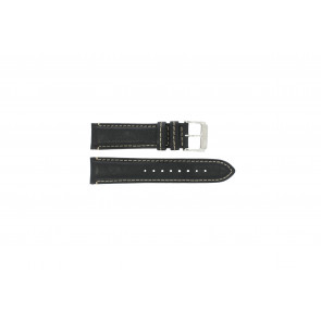 Festina horlogeband F16101/C Leder Zwart 22mm + wit stiksel