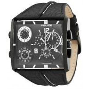 Horlogeband Police PL.13497JSB/02B Leder Zwart 44mm