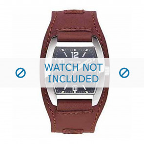 Police horlogeband 10104MS/02C Leder Donkerbruin 19mm + bruin stiksel