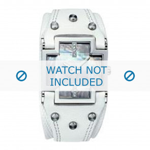 Police horlogeband 11598JS-28 Leder Wit + wit stiksel