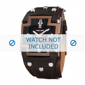Police horlogeband 11598JSBN-12 Leder Bruin + bruin stiksel