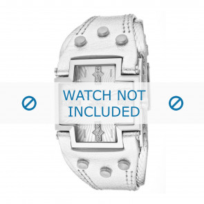 Police horlogeband 11598MS-04 Leder Zilver + standaard stiksel
