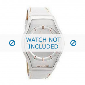 Police horlogeband 12778MS-04 Leder Wit + bruin stiksel