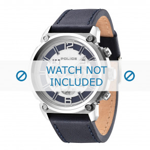 Police horlogeband PL.14378JS-04 Leder Blauw + blauw stiksel