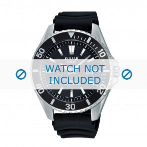 Pulsar horlogeband AS32-X003 Rubber Zwart