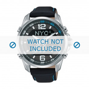 Horlogeband Pulsar N021-X001 / PZ4005X1 / PP270X Leder Zwart 22mm
