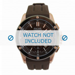 Horlogeband Pulsar VD53-X044 / PT3126X1 / PN049X Rubber Bruin 24mm
