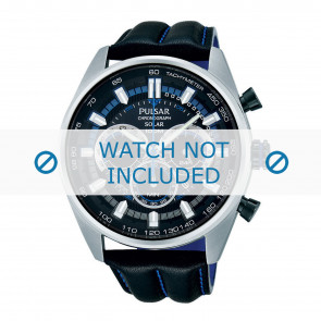 Horlogeband Pulsar VS75-X002 / PX5009X1 Leder Zwart 24mm