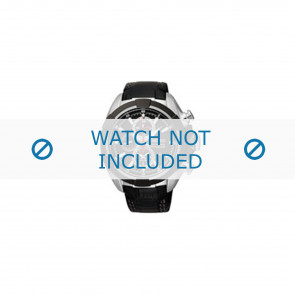 Horlogeband Seiko SNAF39P2 / 7T62 0LF0 Leder Zwart 22mm