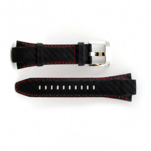 Seiko horlogeband leder met rood stiksel 7T62-0ED0 / SNA633P1  