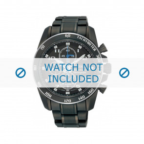 Horlogeband Seiko 7T62-0KV0 (04B) / SNAE77P1 / M0ND111M0 Staal Zwart 21mm