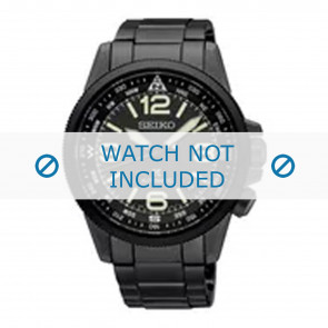 Horlogeband Seiko 4R35-01N0 / SRPA73K1 / M0FP71BN0 Staal Zwart 21mm