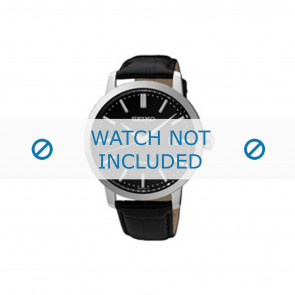 Horlogeband Seiko 4R35-00Z0 / SRPA27K1 / L07H01JJ0 Leder Zwart 20mm
