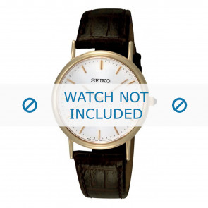 Horlogeband Seiko 7N32-0DP0 / SKK698P1 / 4A1D3KL Croco leder Bruin 18mm