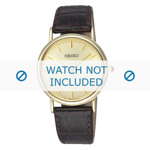 Horlogeband Seiko 7N32-0DP0 / SKK722P1 / 4A1D3KL Croco leder Donkerbruin 18mm
