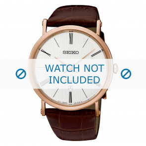 Horlogeband Seiko 7N39-0CA0 / SKP398P1 / L0G0012P0 Croco leder Bruin 24mm
