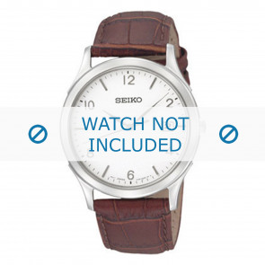 Seiko horlogeband 7N42-0DY0-SGEE09P1 Croco leder Bruin 20mm + bruin stiksel