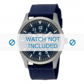 Horlogeband Seiko 7S36-03J0 / SNZG11K1 / 4A215JL Textiel Blauw 22mm