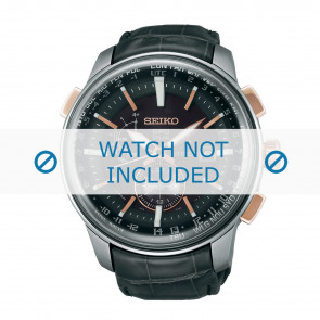 Horlogeband Seiko 7X52-0AK0 / SAS038J1 / L0BG012J9 Krokodillenleer Grijs 24mm