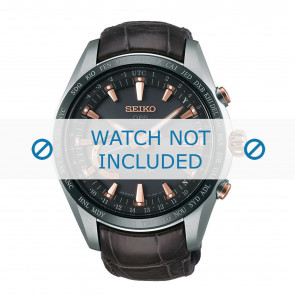 Seiko horlogeband 8X22-0AB0-SSE095J1 Leder Bruin 22mm + bruin stiksel