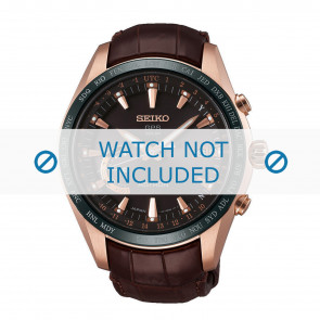 Horlogeband Seiko 8X22-0AG0 / SSE096J1 / L0CK013P9 Leder Bruin 22mm