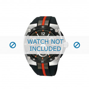 Seiko horlogeband 6G28 00P0 / SRK025P1 Rubber Zwart