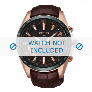 Horlogeband Seiko SSE096J1 / 8X22-0AG0 / L0CK013P9 Leder Bruin 22mm