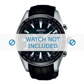 Horlogeband Seiko 8X22-0AG0 / SSE115J1 / L0CK01BJ9 Leder Zwart 22mm